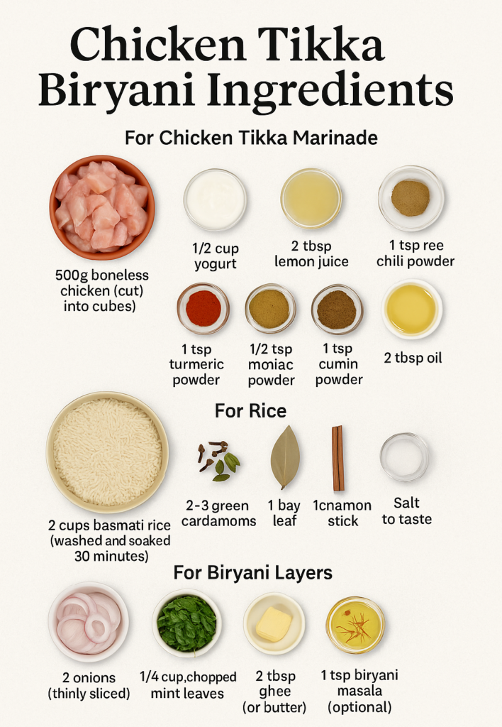 chicken tikka biryani ingredients