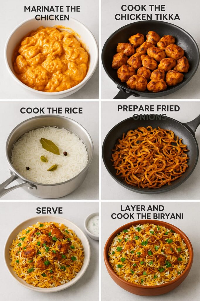 step by step chicken tikka biryani